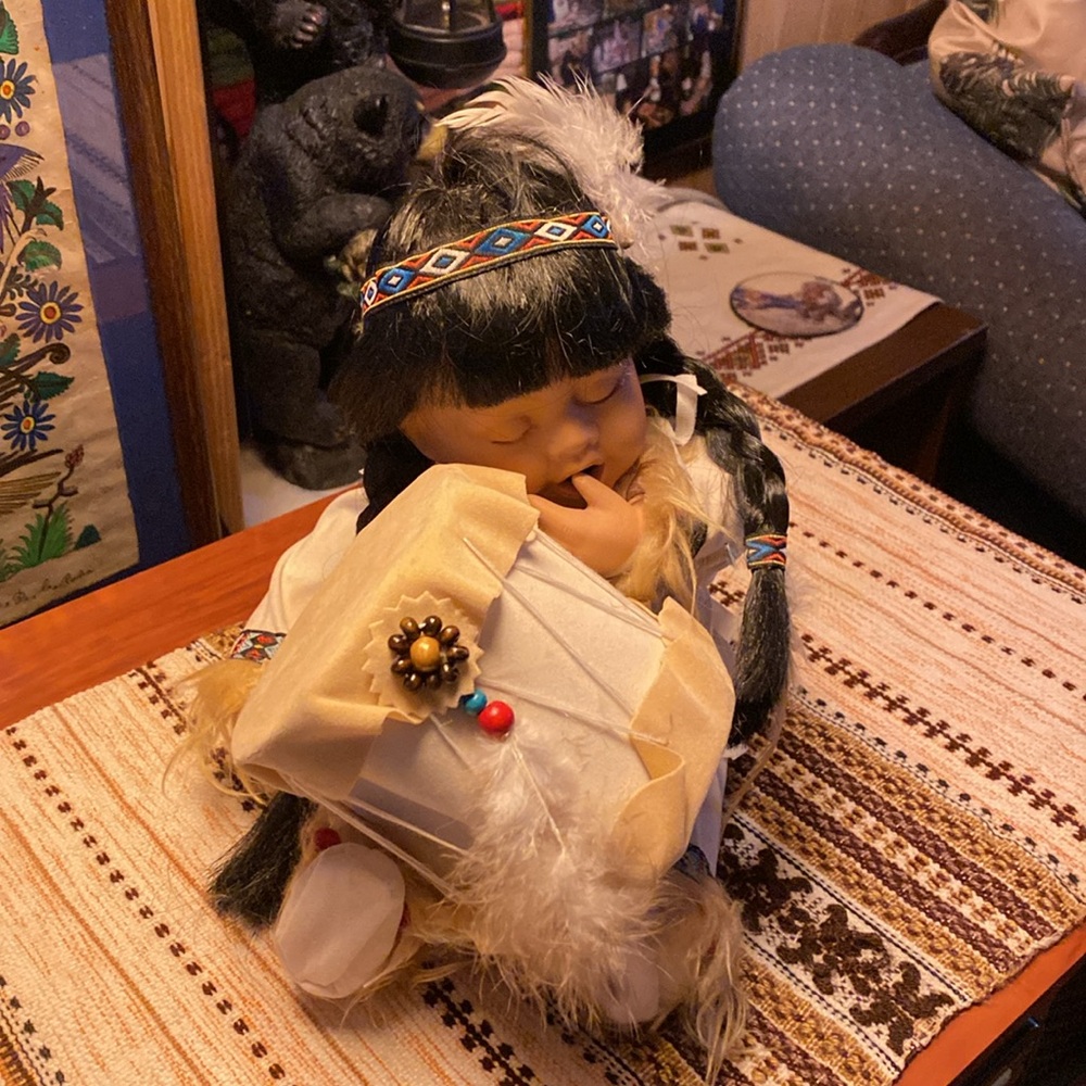 Native American-Inspired Doll with Drum - Picture 3 of 9